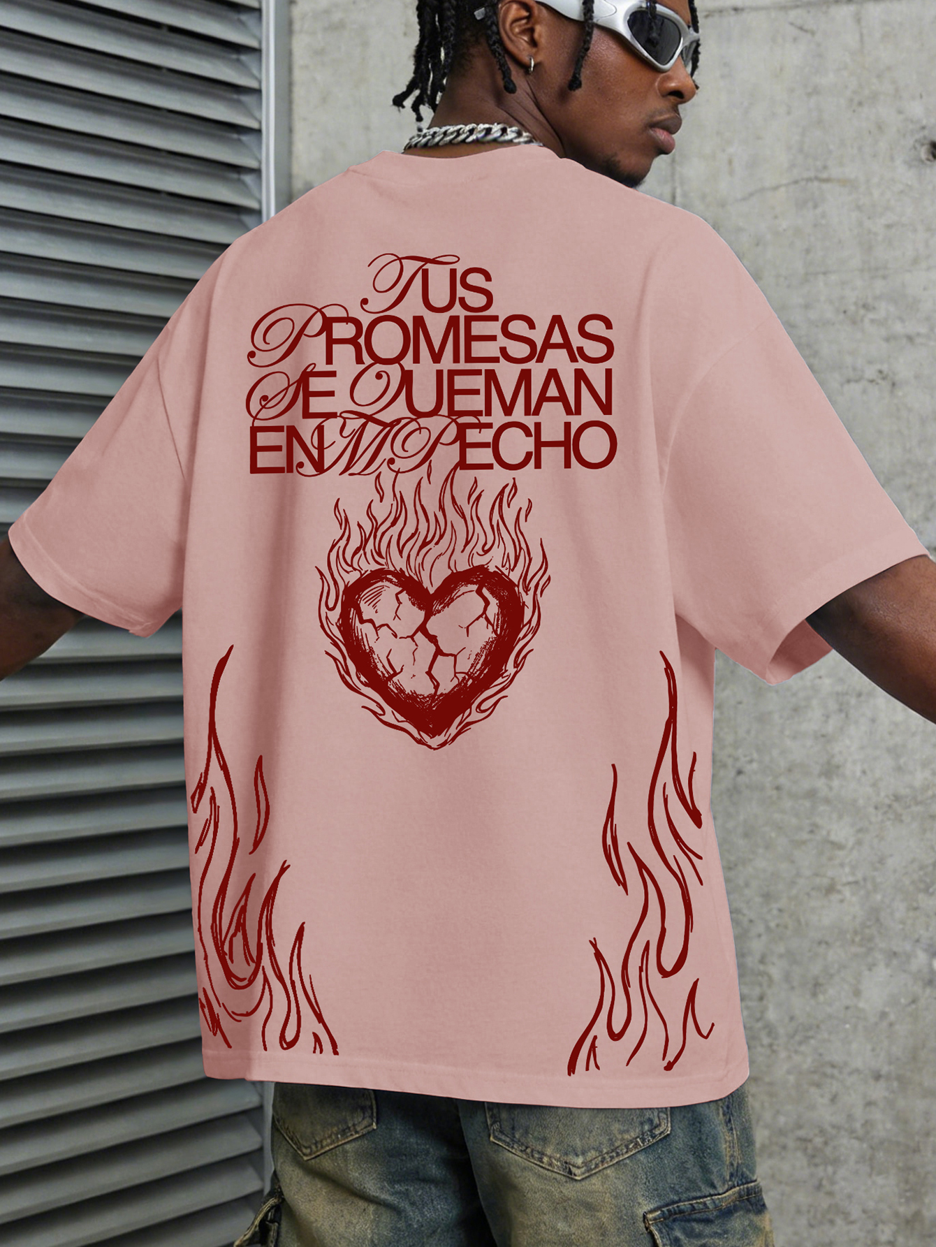 Streetwear Brand Heart - Men's Oversized Gothic Streetwear T-shirt Brand